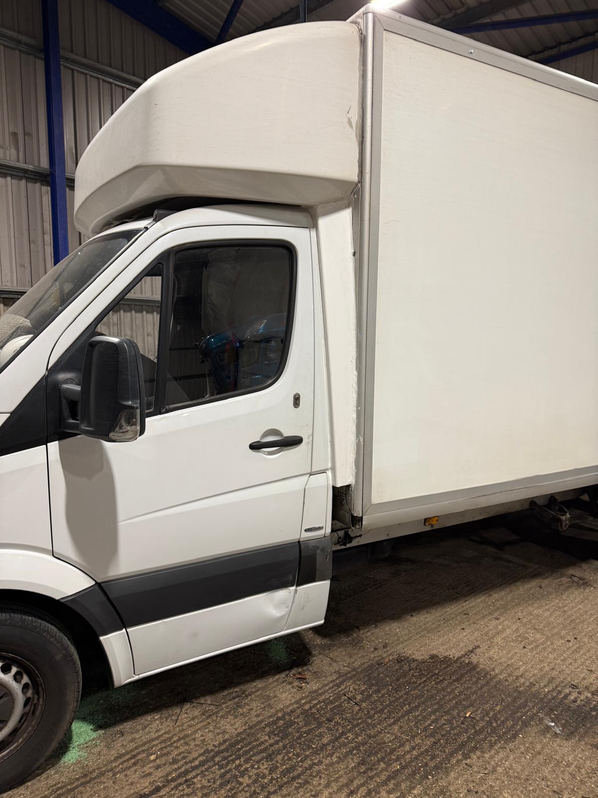 Luton van in workshop